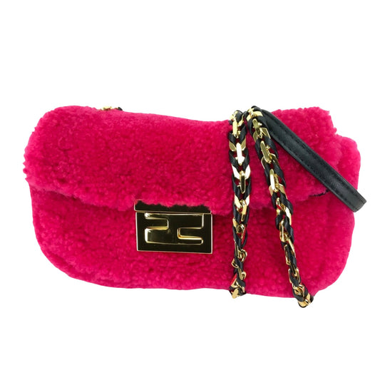 Fendi Baguette Fur Shoulder Bag