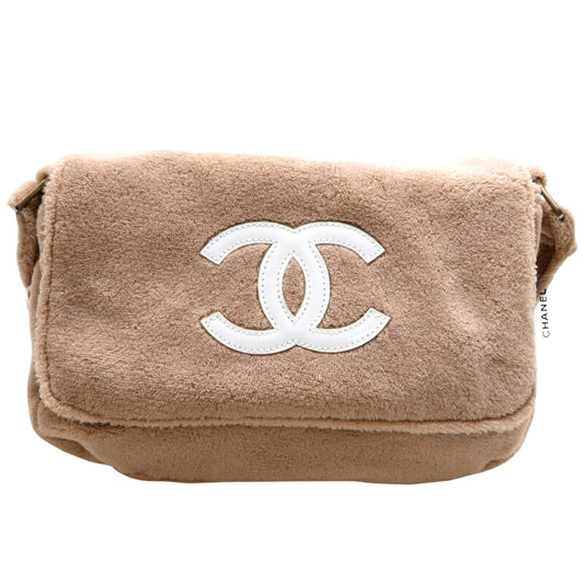 Chanel Logo Cc Wool Shoulder Bag