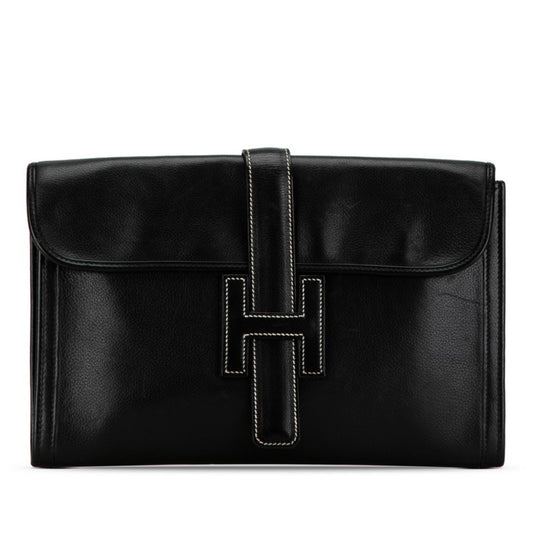 Hermès Jige Leather Clutch