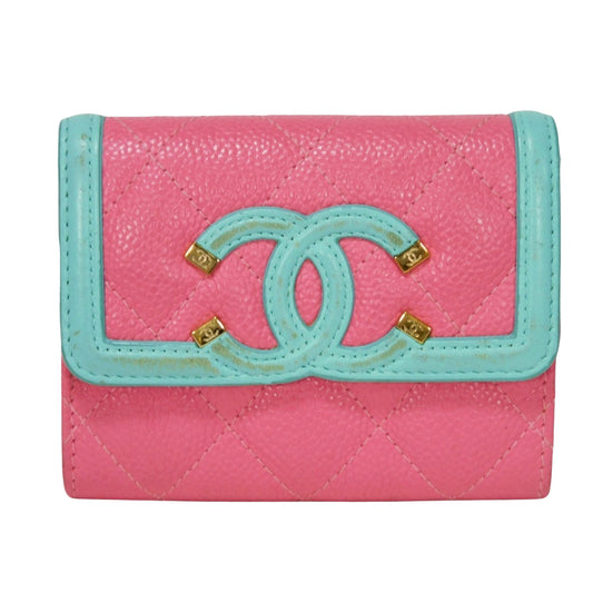 Chanel Cc Filigree Pony Style Calfskin Wallet