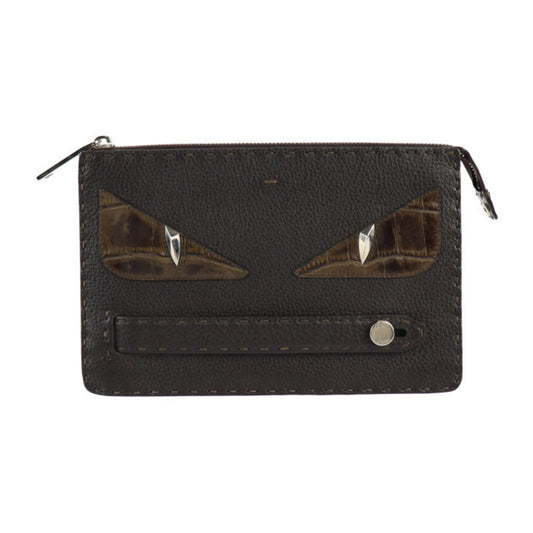 Fendi Selleria Leather Clutch